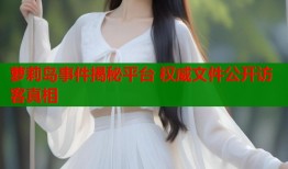 萝莉岛事件揭秘平台 权威文件公开访客真相