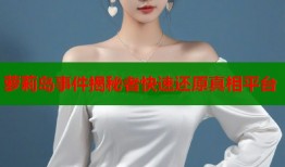 萝莉岛事件揭秘者快速还原真相平台
